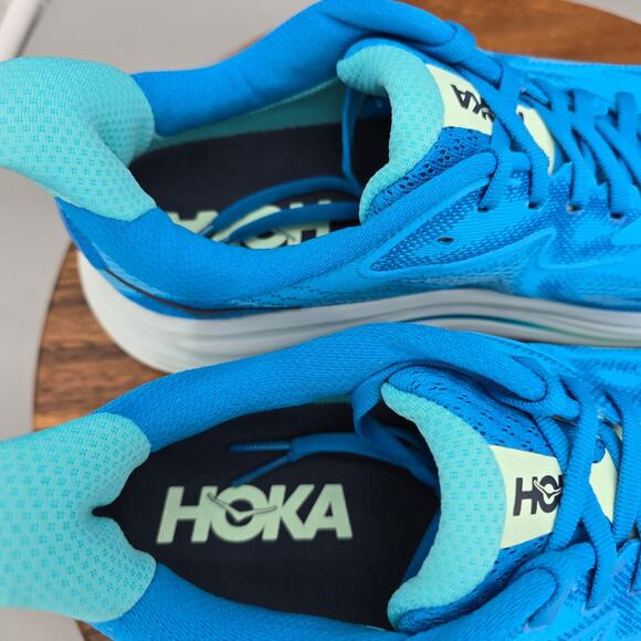 Hoka One One Clifton 10 Shoes Men's 10 D Blue White Walking Athletic Sneakers - Picture 7 of 11